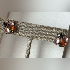 Crystal accent bumble bee earrings